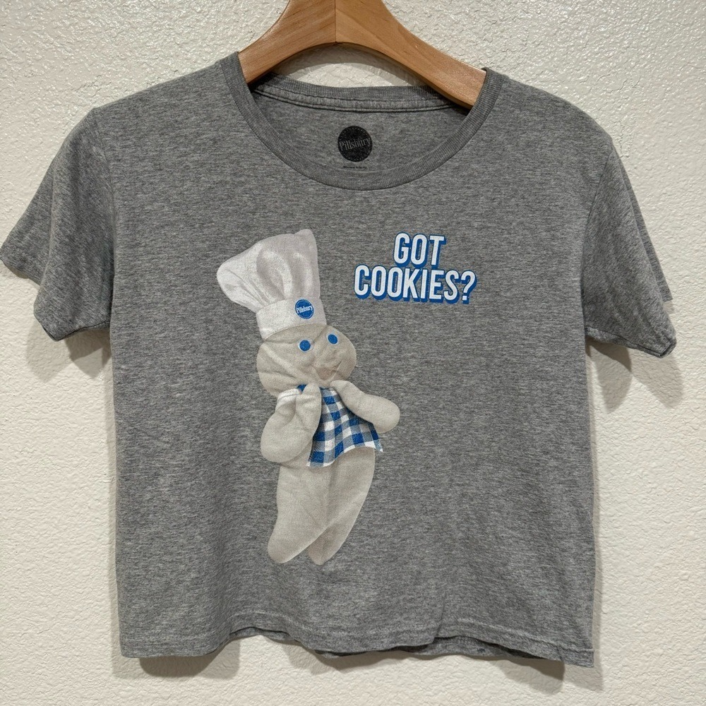 kids grey phillsbury dough boy got cookies graphic short sleeve t shirt top